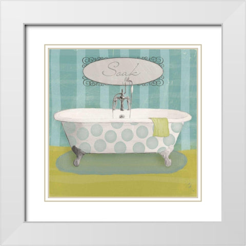 Polka Tub II White Modern Wood Framed Art Print with Double Matting by Adams, Sarah