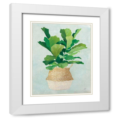 Woven Palm II White Modern Wood Framed Art Print with Double Matting by Purinton, Julia