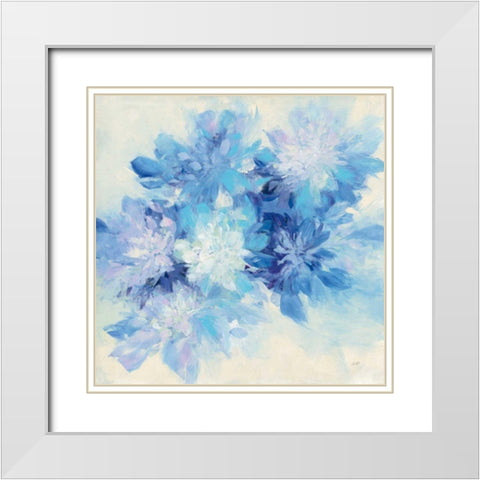 Burst of Blue White Modern Wood Framed Art Print with Double Matting by Purinton, Julia