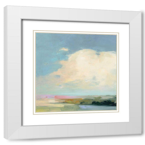 Colorful Horizon II White Modern Wood Framed Art Print with Double Matting by Purinton, Julia