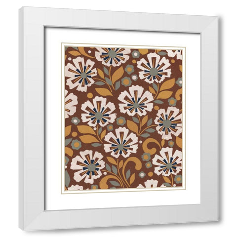Boho Floral VI White Modern Wood Framed Art Print with Double Matting by Wild Apple Portfolio