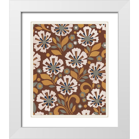 Boho Floral VI White Modern Wood Framed Art Print with Double Matting by Wild Apple Portfolio