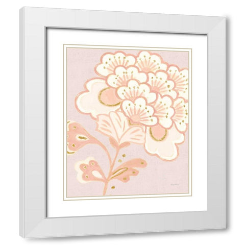 Flora Chinoiserie V Textured Terra White Modern Wood Framed Art Print with Double Matting by Adams, Emily