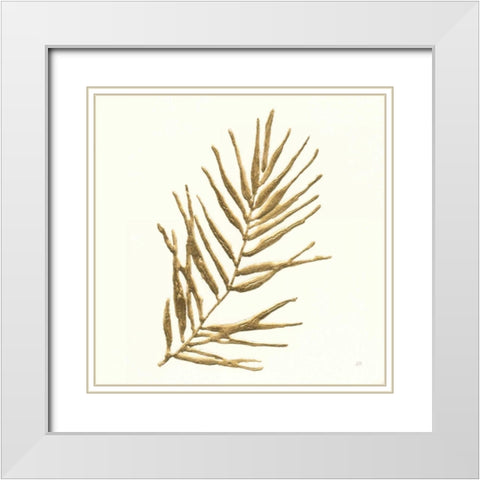 Gilded Palm I White Modern Wood Framed Art Print with Double Matting by Paschke, Chris