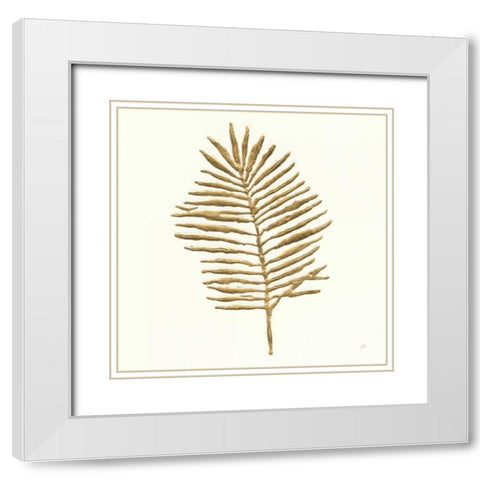 Gilded Palm II White Modern Wood Framed Art Print with Double Matting by Paschke, Chris
