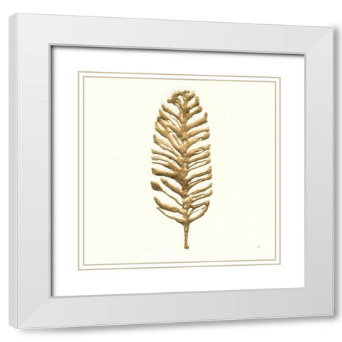 Gilded Palm III White Modern Wood Framed Art Print with Double Matting by Paschke, Chris