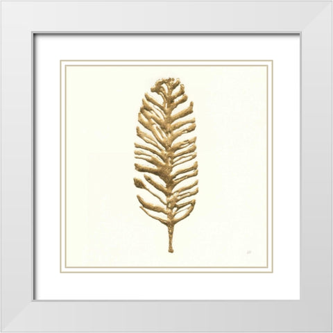 Gilded Palm III White Modern Wood Framed Art Print with Double Matting by Paschke, Chris