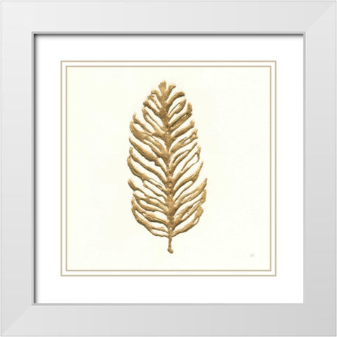 Gilded Palm IV White Modern Wood Framed Art Print with Double Matting by Paschke, Chris