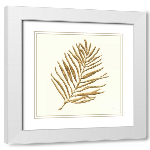 Gilded Palm V White Modern Wood Framed Art Print with Double Matting by Paschke, Chris