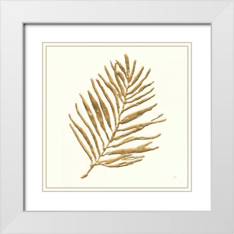 Gilded Palm V White Modern Wood Framed Art Print with Double Matting by Paschke, Chris