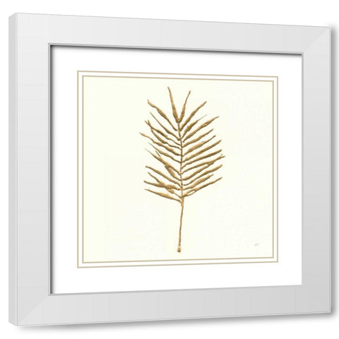 Gilded Palm VI White Modern Wood Framed Art Print with Double Matting by Paschke, Chris