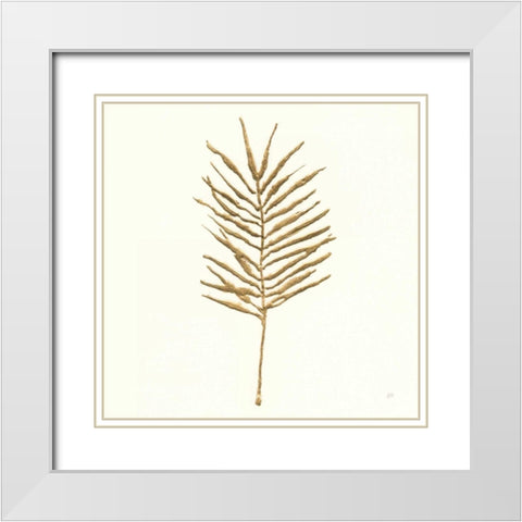 Gilded Palm VI White Modern Wood Framed Art Print with Double Matting by Paschke, Chris