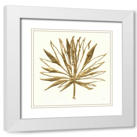Gilded Palm VII White Modern Wood Framed Art Print with Double Matting by Paschke, Chris