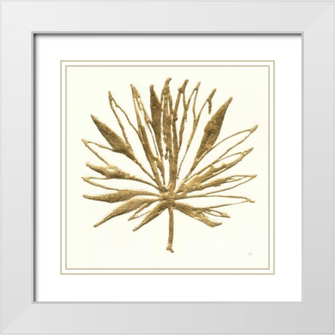 Gilded Palm VII White Modern Wood Framed Art Print with Double Matting by Paschke, Chris