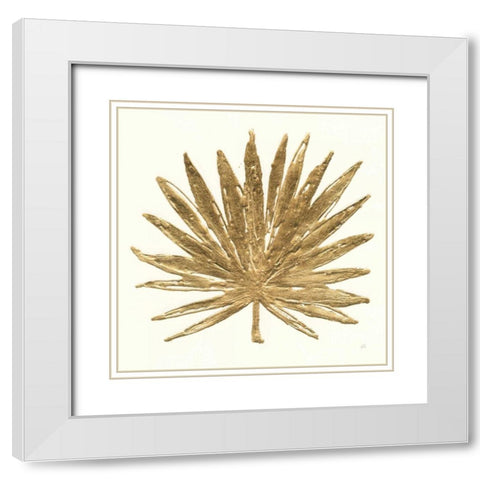 Gilded Palm VIII White Modern Wood Framed Art Print with Double Matting by Paschke, Chris