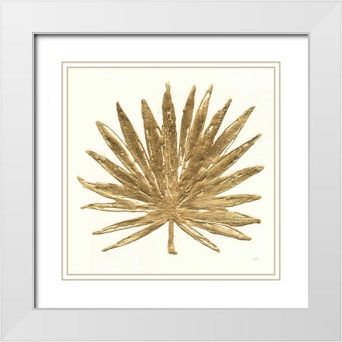Gilded Palm VIII White Modern Wood Framed Art Print with Double Matting by Paschke, Chris