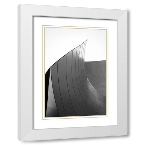 Skyscraper II BW White Modern Wood Framed Art Print with Double Matting by Aledanda