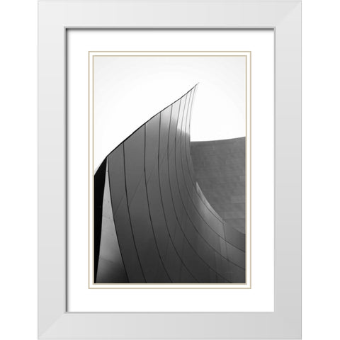 Skyscraper II BW White Modern Wood Framed Art Print with Double Matting by Aledanda