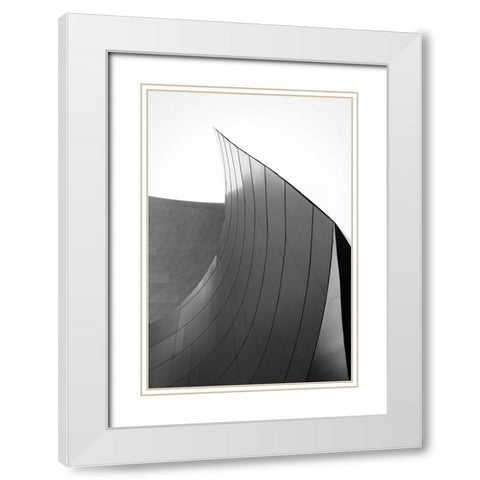 Skyscraper II BW Flipped White Modern Wood Framed Art Print with Double Matting by Aledanda