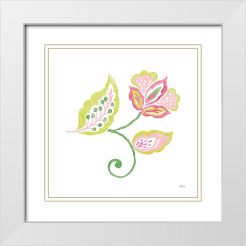 Everyday Chinoiserie Flower I White Modern Wood Framed Art Print with Double Matting by Urban, Mary