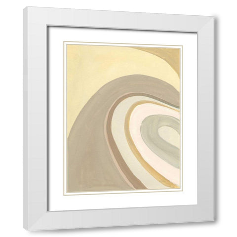 In the Groove I White Modern Wood Framed Art Print with Double Matting by Nai, Danhui