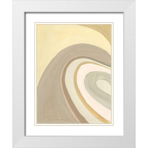 In the Groove I White Modern Wood Framed Art Print with Double Matting by Nai, Danhui