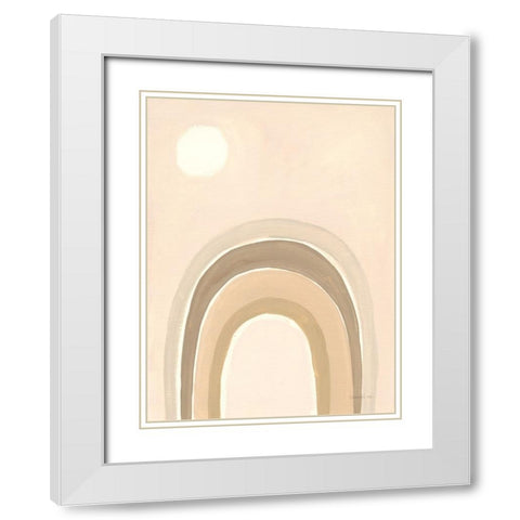 Pastel Arch I White Modern Wood Framed Art Print with Double Matting by Nai, Danhui