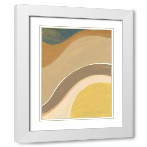 Flowing I White Modern Wood Framed Art Print with Double Matting by Nai, Danhui