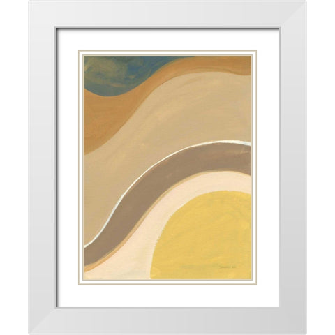 Flowing I White Modern Wood Framed Art Print with Double Matting by Nai, Danhui