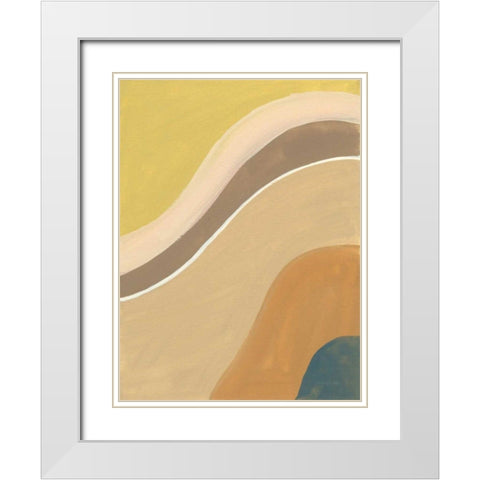 Flowing II White Modern Wood Framed Art Print with Double Matting by Nai, Danhui