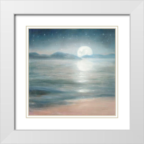 Half Moon Dream White Modern Wood Framed Art Print with Double Matting by Nai, Danhui