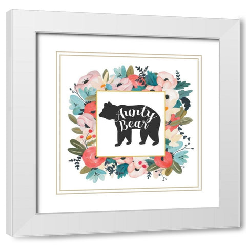 Harriet Floral Aunt Inspiration III White Modern Wood Framed Art Print with Double Matting by Wild Apple Portfolio