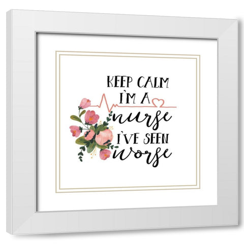 Harriet Floral Nurse Inspiration II White Modern Wood Framed Art Print with Double Matting by Wild Apple Portfolio