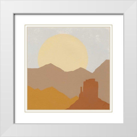 Desert Sun I White Modern Wood Framed Art Print with Double Matting by Hershey, Moira
