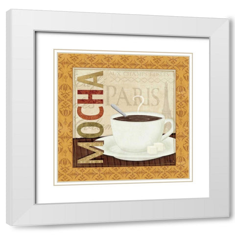 Coffee Cup II White Modern Wood Framed Art Print with Double Matting by Charron, Veronique