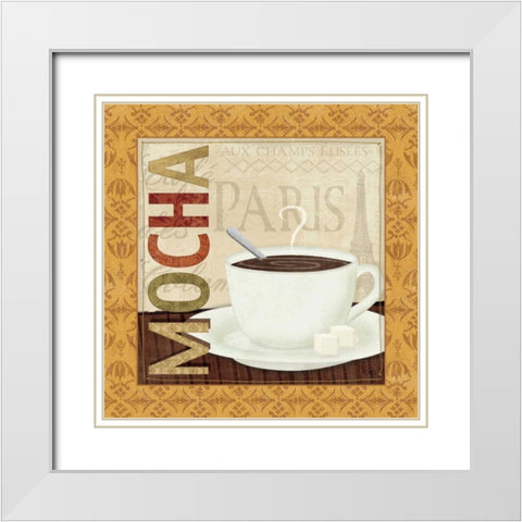 Coffee Cup II White Modern Wood Framed Art Print with Double Matting by Charron, Veronique
