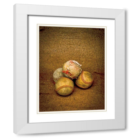 Game Ball Portraits White Modern Wood Framed Art Print with Double Matting by Goldstein, Ed