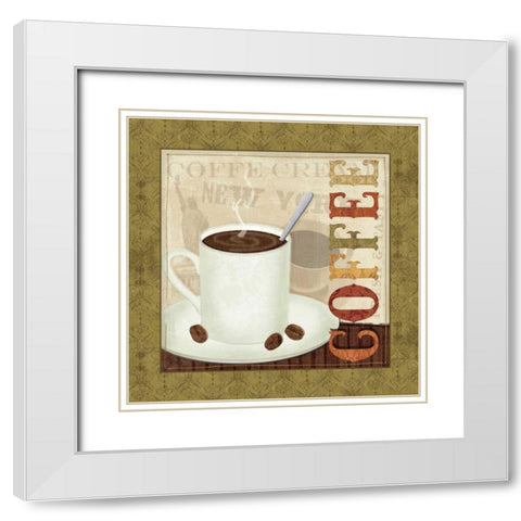 Coffee Cup III White Modern Wood Framed Art Print with Double Matting by Charron, Veronique