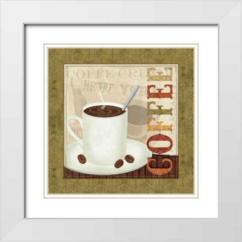 Coffee Cup III White Modern Wood Framed Art Print with Double Matting by Charron, Veronique