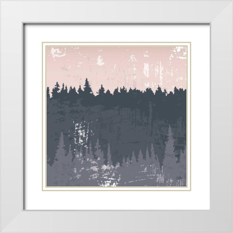 Evening Forest II White Modern Wood Framed Art Print with Double Matting by Averinos, Melissa