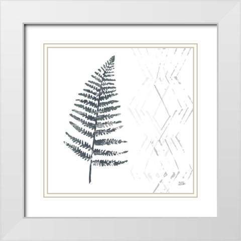 Nordic Fern I White Modern Wood Framed Art Print with Double Matting by Averinos, Melissa