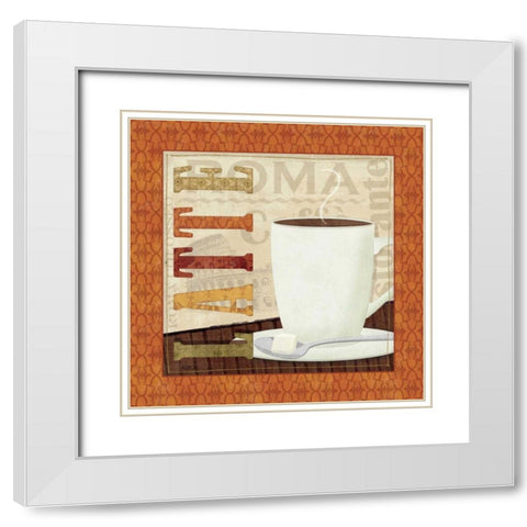 Coffee Cup IV White Modern Wood Framed Art Print with Double Matting by Charron, Veronique
