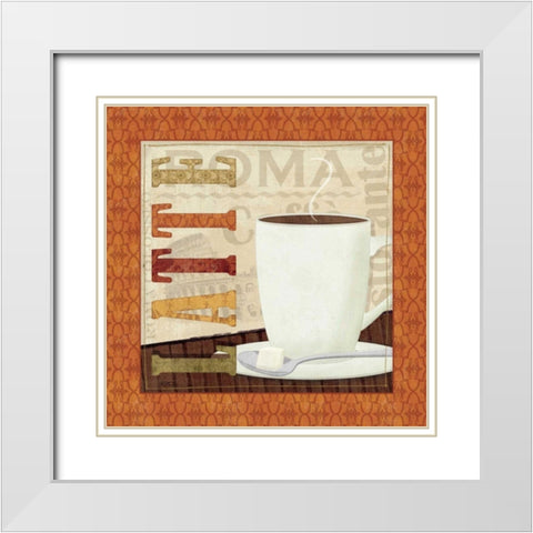 Coffee Cup IV White Modern Wood Framed Art Print with Double Matting by Charron, Veronique