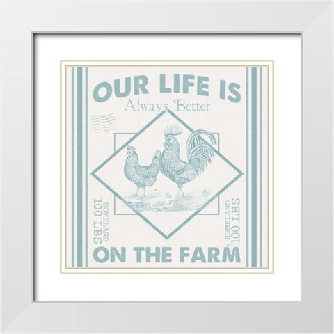 Vintage Farmhouse III White Modern Wood Framed Art Print with Double Matting by Pela Studio