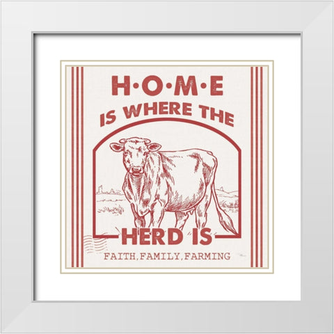 Vintage Farmhouse IV White Modern Wood Framed Art Print with Double Matting by Pela Studio