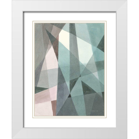 Light Angle I White Modern Wood Framed Art Print with Double Matting by Nai, Danhui