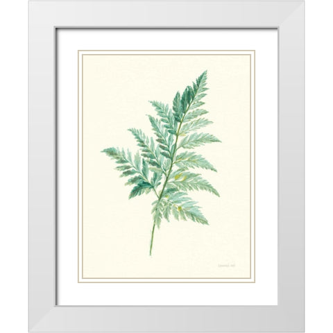 Leaf Study I White Modern Wood Framed Art Print with Double Matting by Nai, Danhui