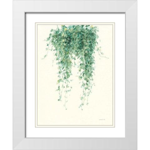 Trailing Vines I White Modern Wood Framed Art Print with Double Matting by Nai, Danhui