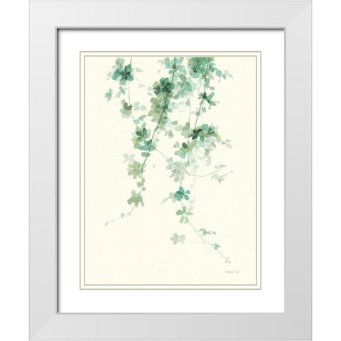 Trailing Vines II White Modern Wood Framed Art Print with Double Matting by Nai, Danhui