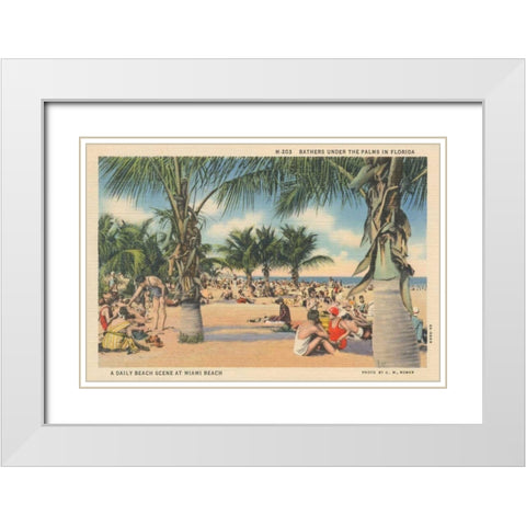 Beach Postcard III White Modern Wood Framed Art Print with Double Matting by Wild Apple Portfolio